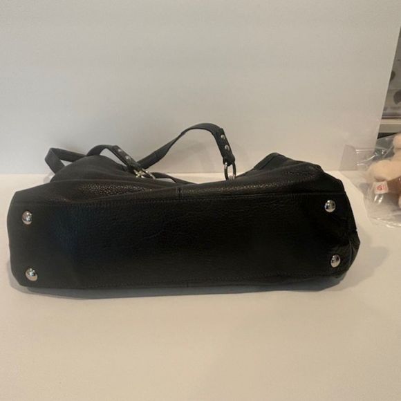 GENUINE COACH Penelope Black Leather Carry All Satchel Bag - Picture 7 of 8